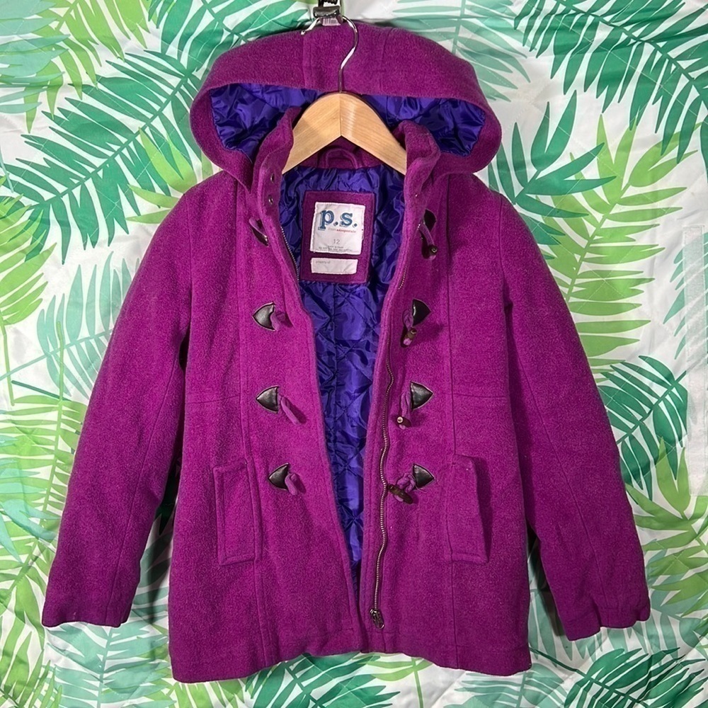 P.S. from aeropostal girls 12 coat - color purple - hoodie